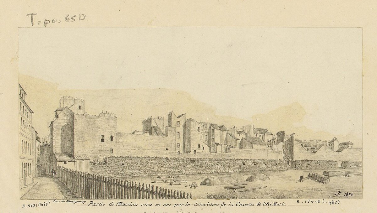 L'enceinte de Philippe Auguste, à Paris.